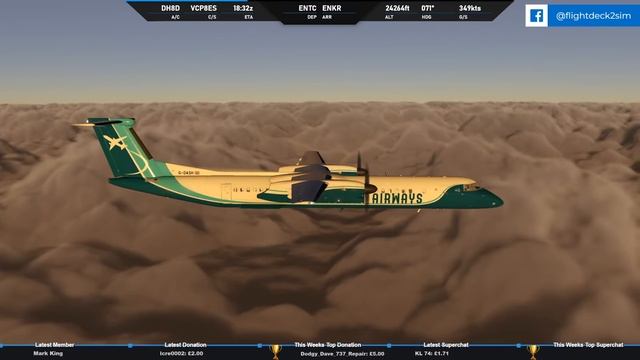 FlyJSim Dash 8-Q400 (Q4XP) | Real 737 Pilot Live | Tromsø - Kirkenes | X-Plane 11 смотреть онлайн