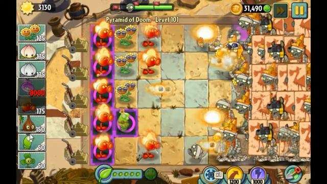 Plants vs. Zombies 2 - Пирамида Судьбы 100-101, Пружинистый Боб+Сдуватель С Удобрением смотреть онлайн
