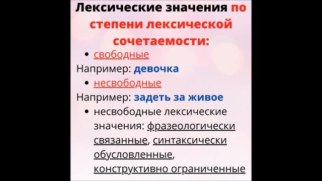 Слово. Лексическое значение слова. Классификация лексических значений смотреть онлайн