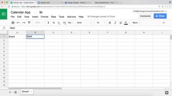 Google Sheets - Apps Script Google Calendar API  Integration Tutorial - Get Events - Part 10