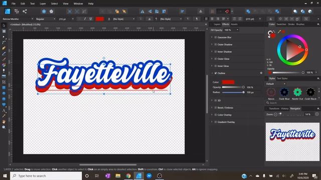 How to Create Stacked Retro Font in Affinity Designer смотреть онлайн