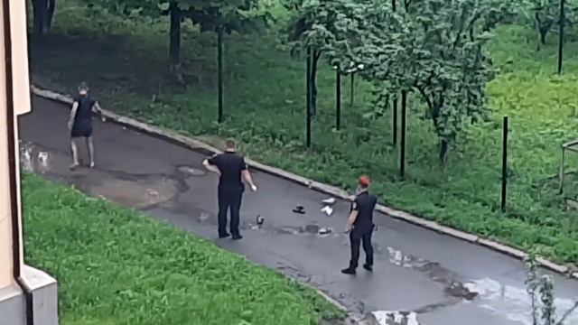 Краматорск. Полиция задерживает пьяного на День независимости. смотреть онлайн