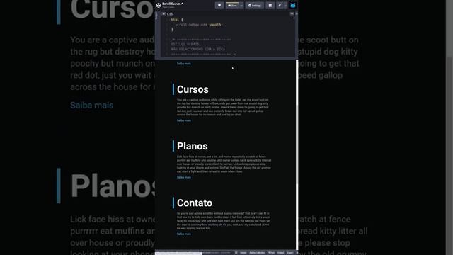 Scroll Suave com CSS смотреть онлайн