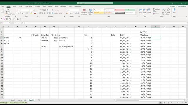 Video #9 - Entering and Editing Data in Excel Part 2 смотреть онлайн