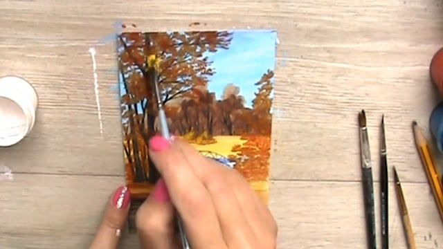 КАК НАРИСОВАТЬ ОСЕННИЙ ПЕЙЗАЖ. Как нарисовать осень. How to draw autumn. Autumn landscape. смотреть онлайн