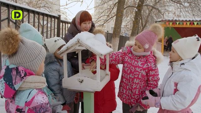 Воспитанники детских садов вместе с учителями, воспитателями и родителями мастерят кормушки смотреть онлайн