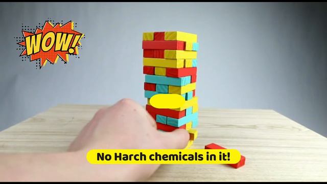 Wooden Blocks Stacking Tumbling Tower Games for Kids Ages 6 and up | 54 Pcs by NimNik Jenga смотреть онлайн