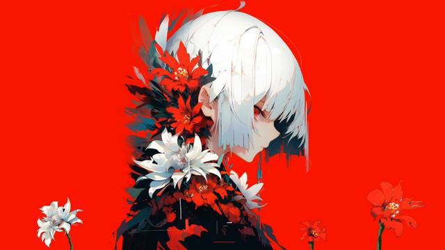 Anime Girl And Flower: Милые движущиеся обои на пк в прекрасном качестве смотреть онлайн
