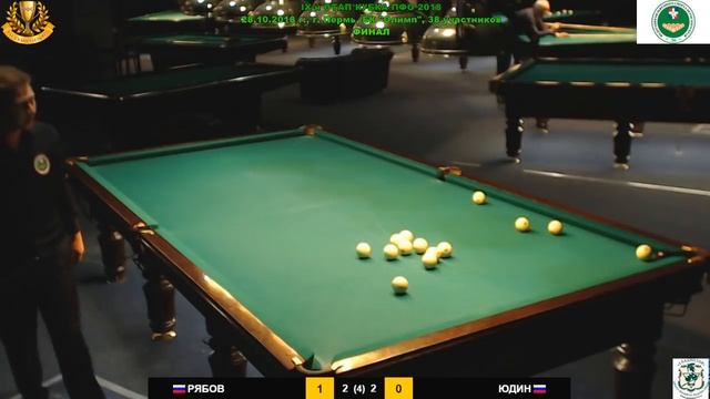 В. Рябов - А. Юдин. Финал IХ-го этапа Кубка ПФО по русскому бильярду 2018 г.