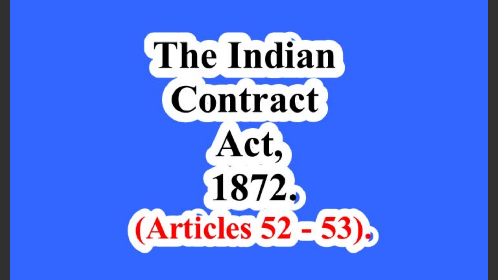 India. The Indian Contract Act, 1872.  (Articles 52 – 53).