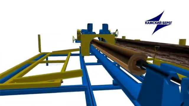 Система подачи и съема бревна. Оцилиндровочный станок. смотреть онлайн