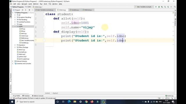 Instance Variables & Methods examples in Python| 111 Day code Challenge | Programming with Gautam смотреть онлайн