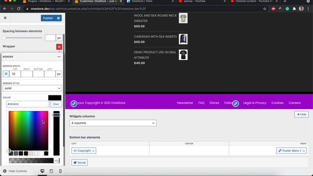 Footer Bar Settings | OneStore Best Free WordPress Theme for WooCommerce смотреть онлайн