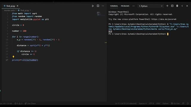 Monte Carlo Yöntemi ile Pi Sayısını Nasıl Buluruz? | Python смотреть онлайн