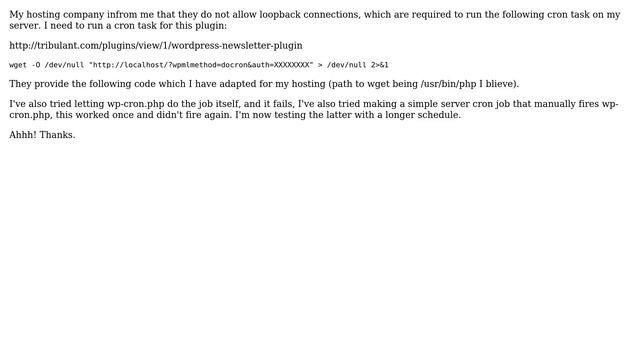 Wordpress: WP CRON on shared hosting that does not allow loopback connections? смотреть онлайн