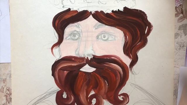 Рисунок портрета сказочного героя «Царь». смотреть онлайн