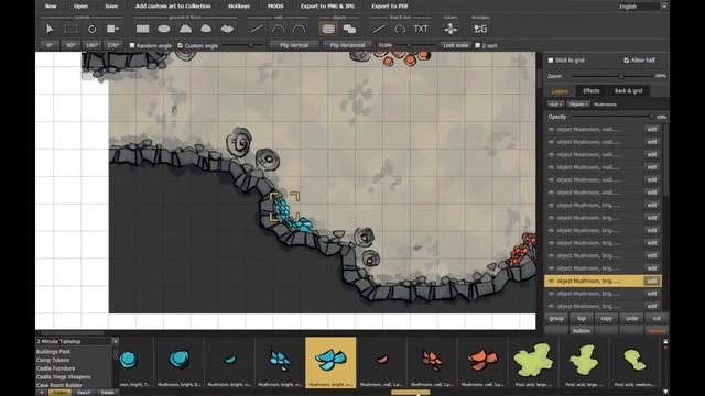 Fungus Cavern Encounter Map: D&D Map in Dungeon Painter Studio смотреть онлайн