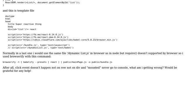 React js isomorfic app doesn't mount a component with require() (2 Solutions!!) смотреть онлайн