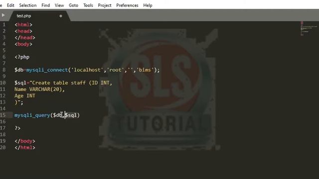 Create Table in MySQL Database by using PHP Code || SLS Tutorials смотреть онлайн