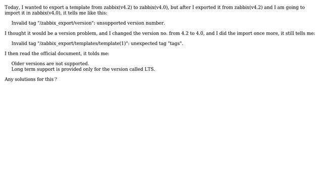 Export file from zabbix(v4.2) and import it into zabbix(v4.0) failed смотреть онлайн
