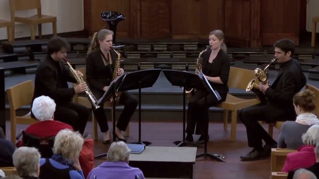 Melisma Saxophone Quartet playing quartet opus 20 no. 5 by J. Haydn Moderato смотреть онлайн