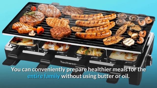 Techwood Raclette Table Grill, Electric Indoor Grill Korean BBQ Grill Review смотреть онлайн