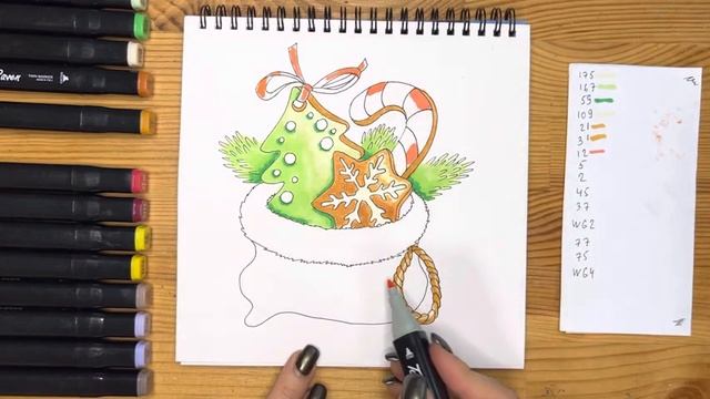 Новогодний рисунок скетч маркерами | Срисовка для начинающих поэтапно и легко смотреть онлайн
