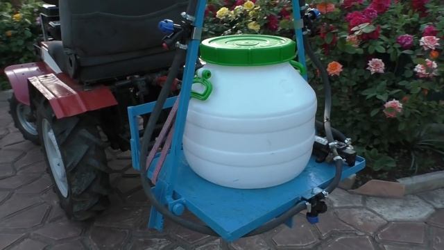 Самодельный опрыскиватель .Устройство .Минитрактор из мотоблока . смотреть онлайн