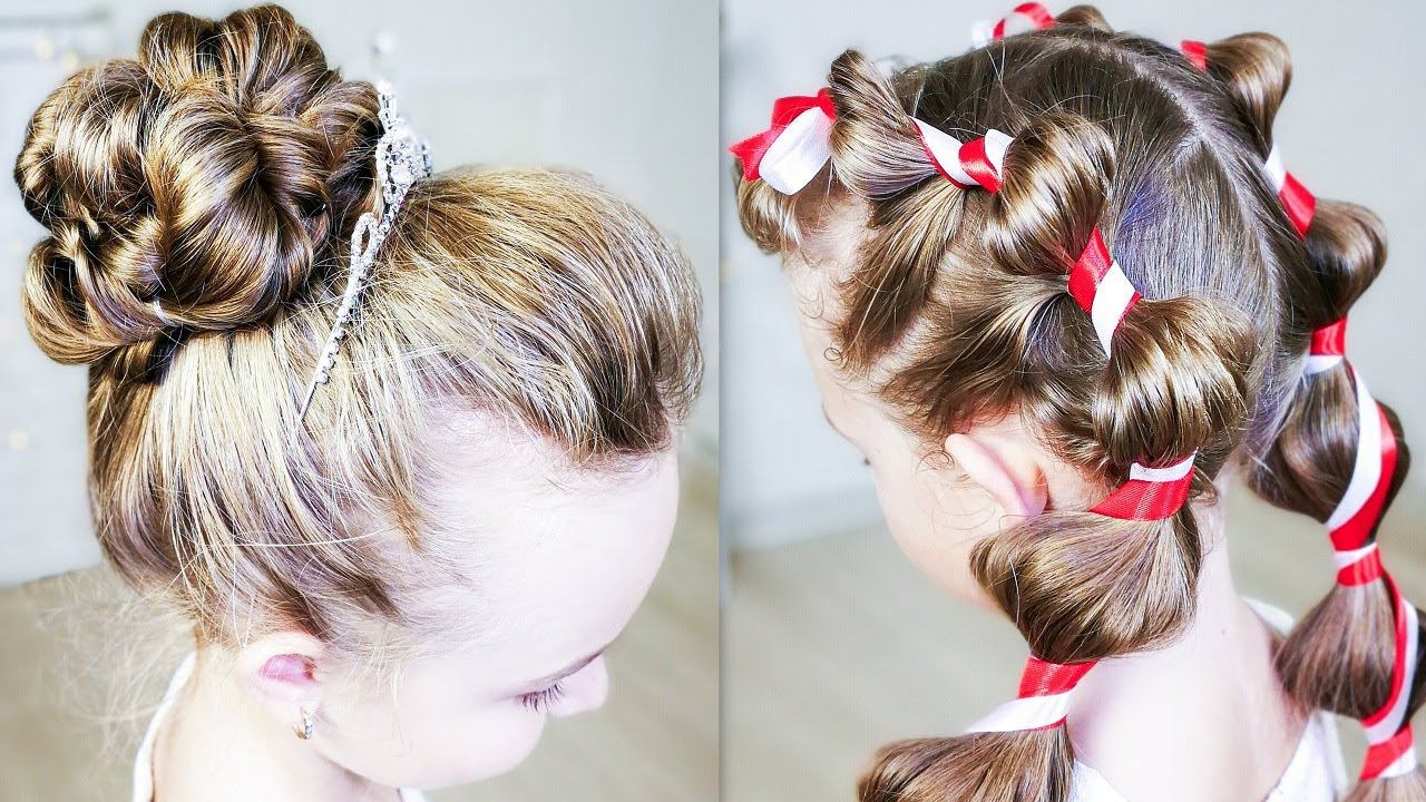 Christmas Hairstyles! Updo Hairstyle For A Princess! Candy Braid Bubble!