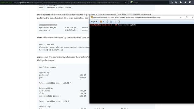 Проверка доступных обновлений пакетов в VMware Photon OS 1.0 Revision 2 смотреть онлайн