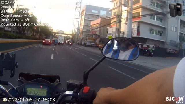 SJCAM C200 Video Test @1920 X 1080P 60fps Med / Road Test / Body Camera / Stabilization V10