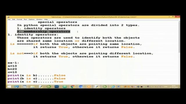 Special Operators in Python | Idendity, Membership Operators in Python | Learn python online смотреть онлайн