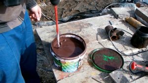 ПОКРАСИЛ КРЫШУ БАНИ РЕЗИНОВОЙ КРАСКОЙ (ДЛЯ ОНДУЛИНА ПРОФИЛЯ И ЧЕРЕПИЦЫ )