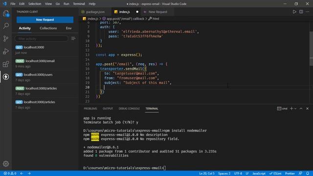 Send email with Nodemailer in Express смотреть онлайн