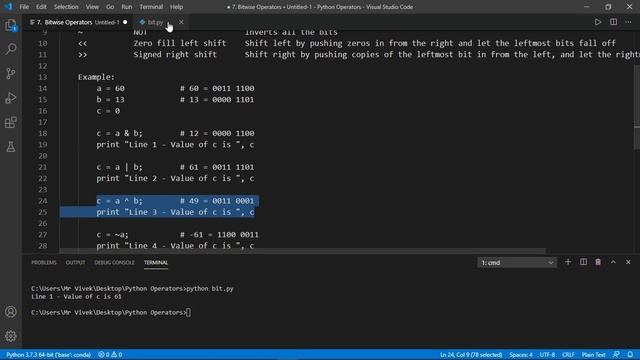 Python Tutorial | Bitwise Operators | Part-8.7 [2020] смотреть онлайн