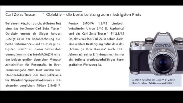 CONTAX Aria - analoge SLR Kamera aus 2002 смотреть онлайн