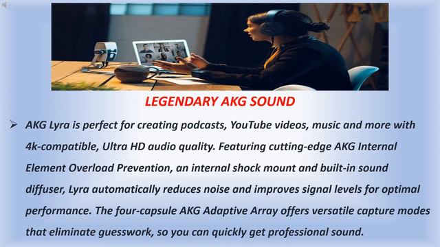 AKG Lyra Ultra-HD, Four Capsule, Multi-Capture Mode, USB-C Condenser Microphone смотреть онлайн