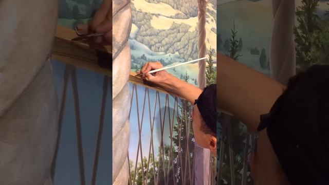 Роспись в усадьбе (часть4). Роспись стен акрилом. смотреть онлайн