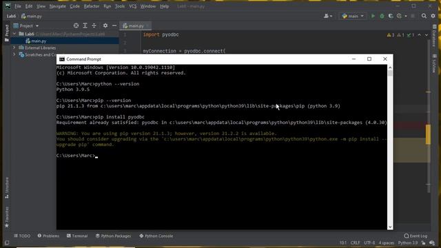 Install pyodbc into PyCharm Project смотреть онлайн