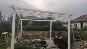 Пергола над прудом своими руками, покраска и  сборка!!!