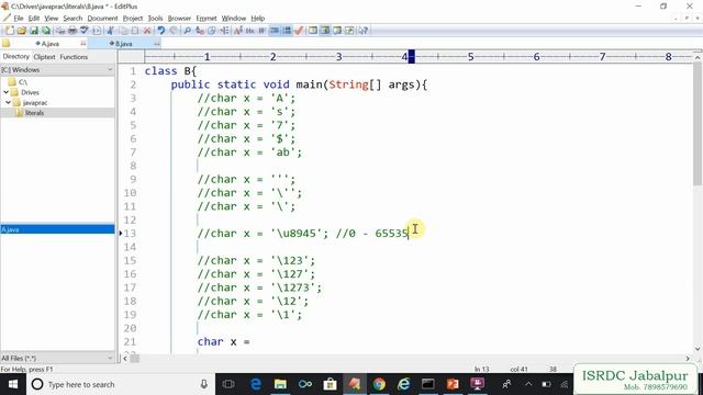 Literals in JAVA ~ Chapter - 3 смотреть онлайн