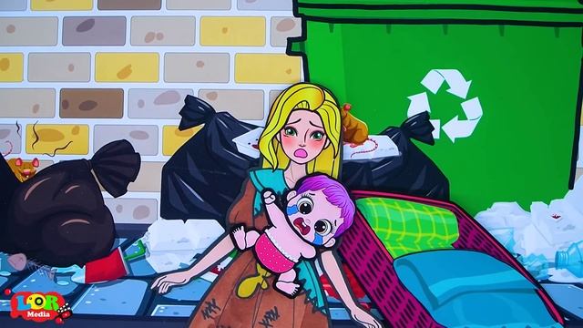 Paper Dolls Dress Up - Rainbow Lonely Rapunzel And Parent Regrets Dress - Barbie Story & Crafts