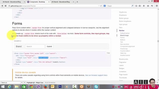 16 Bootstrap , HTML, CSS - Header - Search كتابة الكود هيدر الصفحة - البحث смотреть онлайн