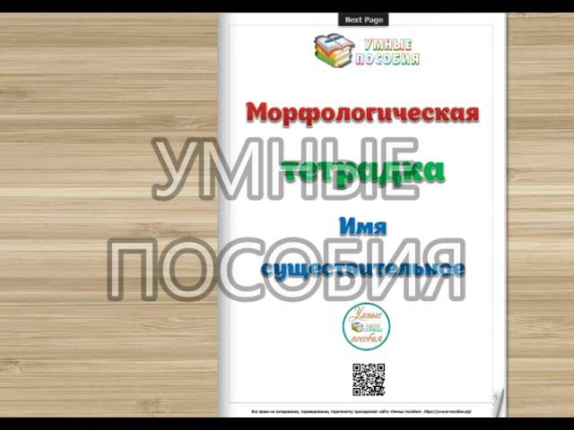 Морфологическая тетрадка. Имя существительное. смотреть онлайн