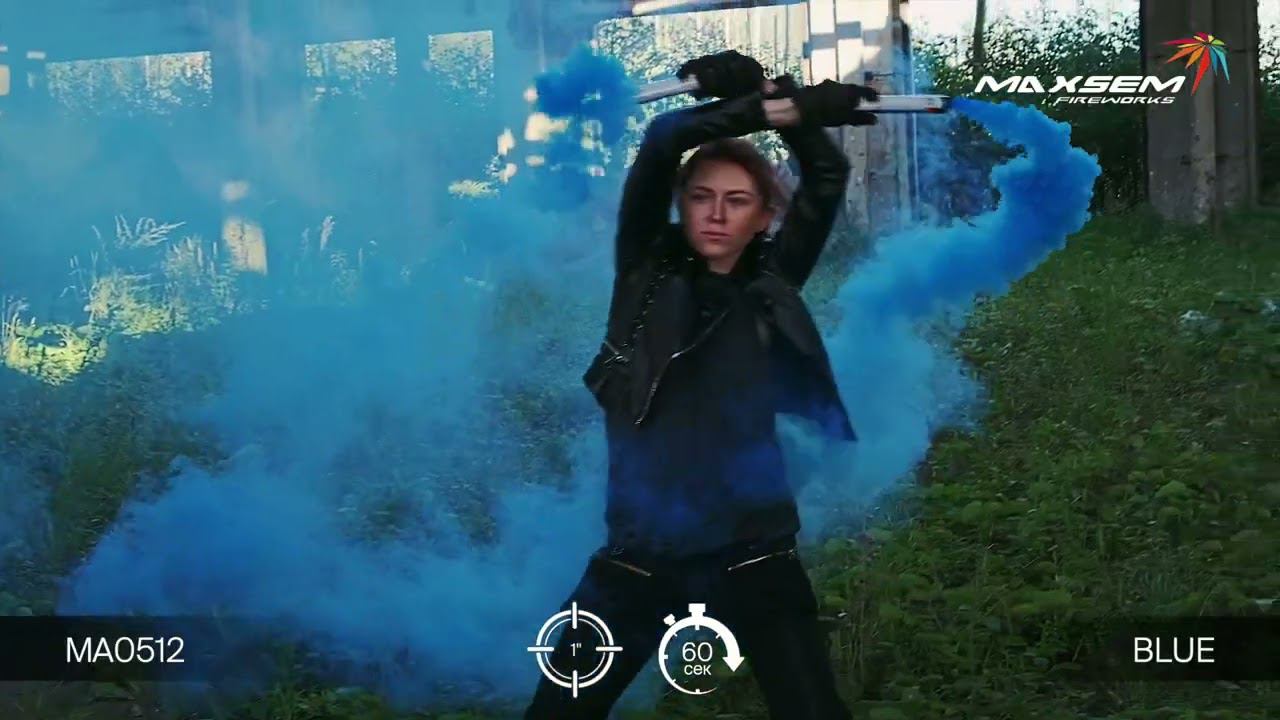 Цветной дым синий 60 сек МА0512/С , калибр 1 дюйм смотреть онлайн