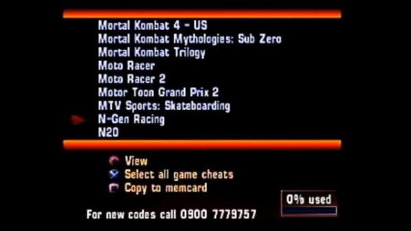 Xploder (V3) CD9000 for Ps1 (Cheat Disc) Games List