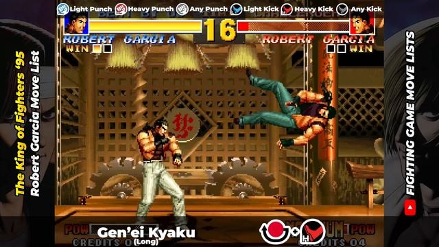 ROBERT GARCIA MOVE LIST - The King of Fighters '95 (KOF95) смотреть онлайн