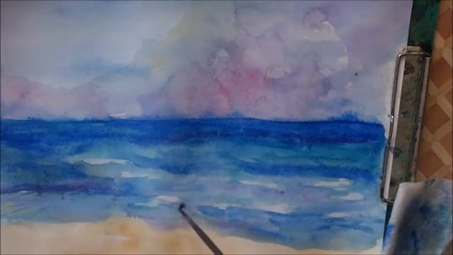 как нарисовать море акварелью/ рисуем летний пейзаж № 2 /art Make
