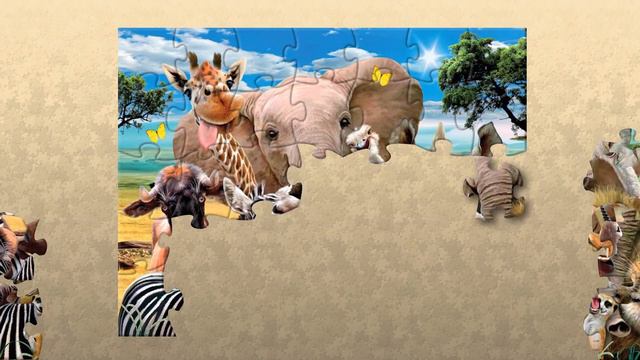Puzzle African Animal Friends from the Savannah | Puzzles for adults смотреть онлайн