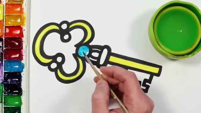 Рисуем Золотой ключик фломастерами. Рисование для детей смотреть онлайн